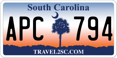 SC license plate APC794