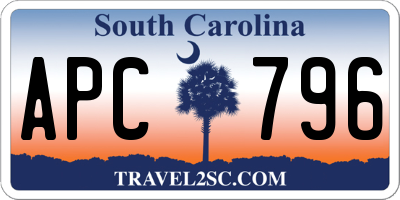 SC license plate APC796