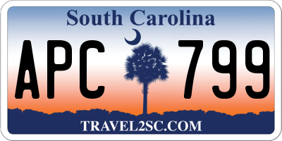 SC license plate APC799