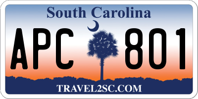 SC license plate APC801
