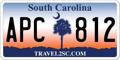 SC license plate APC812