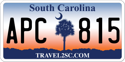 SC license plate APC815