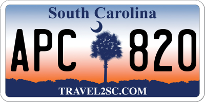 SC license plate APC820