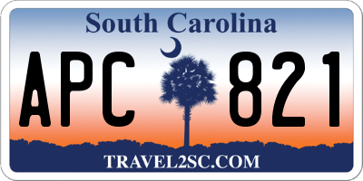 SC license plate APC821