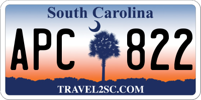 SC license plate APC822