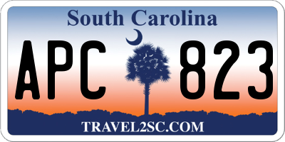 SC license plate APC823