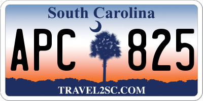 SC license plate APC825