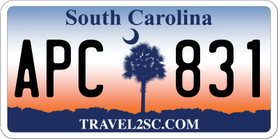 SC license plate APC831