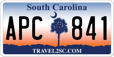 SC license plate APC841