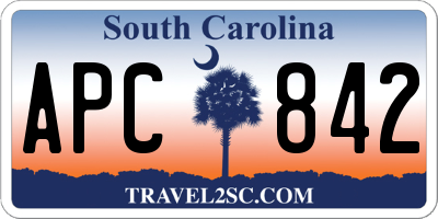 SC license plate APC842