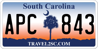 SC license plate APC843