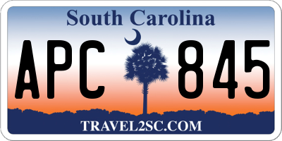 SC license plate APC845