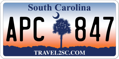 SC license plate APC847
