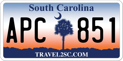 SC license plate APC851