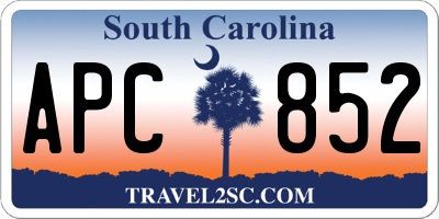SC license plate APC852