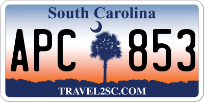 SC license plate APC853