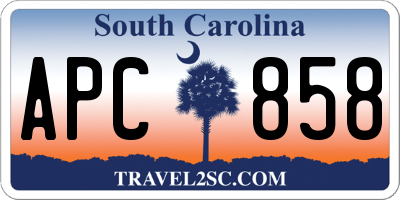 SC license plate APC858
