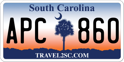 SC license plate APC860