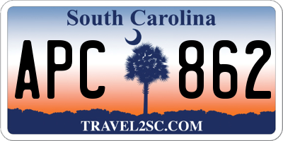 SC license plate APC862