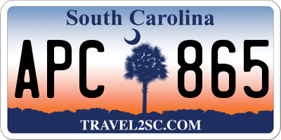 SC license plate APC865