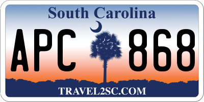 SC license plate APC868