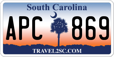 SC license plate APC869
