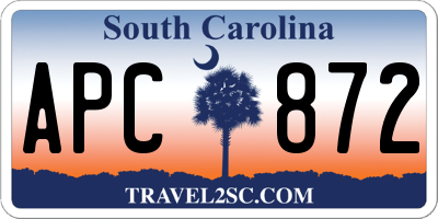 SC license plate APC872