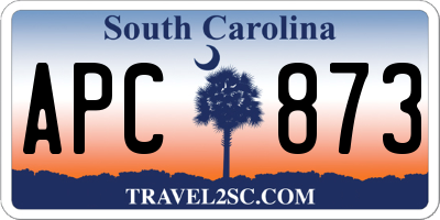 SC license plate APC873
