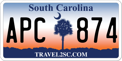 SC license plate APC874