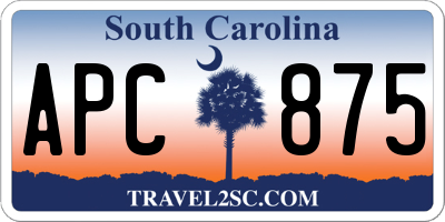 SC license plate APC875