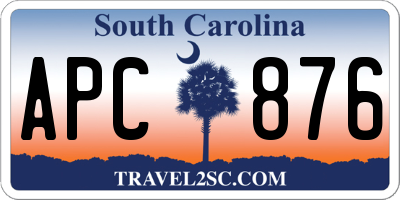 SC license plate APC876