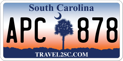 SC license plate APC878