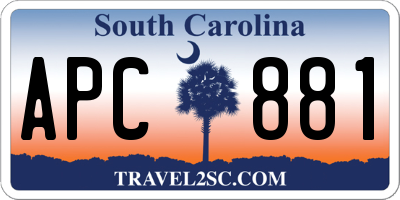 SC license plate APC881