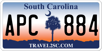 SC license plate APC884
