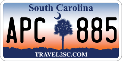 SC license plate APC885