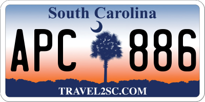SC license plate APC886