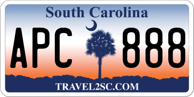 SC license plate APC888