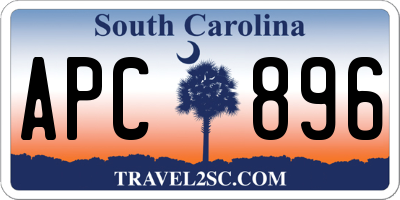 SC license plate APC896