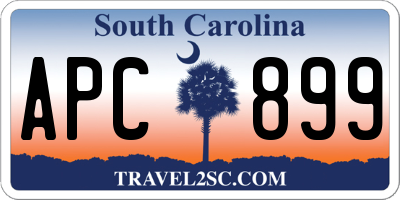 SC license plate APC899