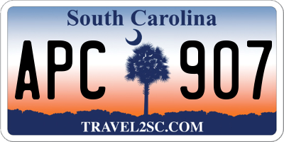 SC license plate APC907