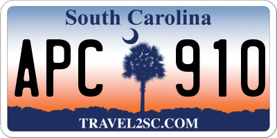 SC license plate APC910