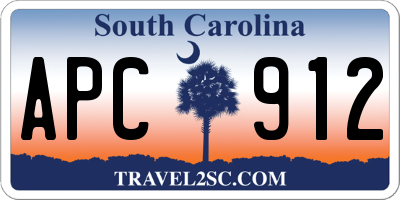 SC license plate APC912