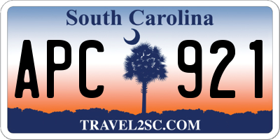 SC license plate APC921