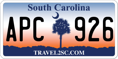 SC license plate APC926