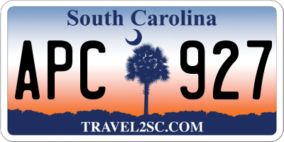 SC license plate APC927