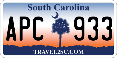 SC license plate APC933