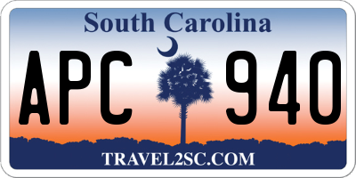 SC license plate APC940