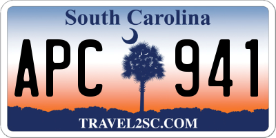 SC license plate APC941