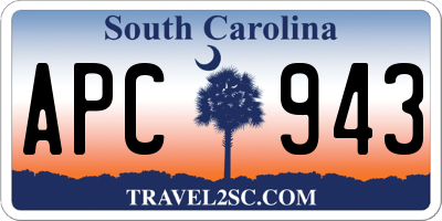 SC license plate APC943