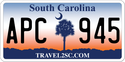 SC license plate APC945